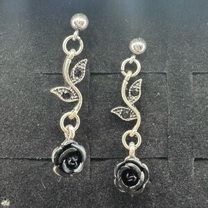 Black Rose Earrings
